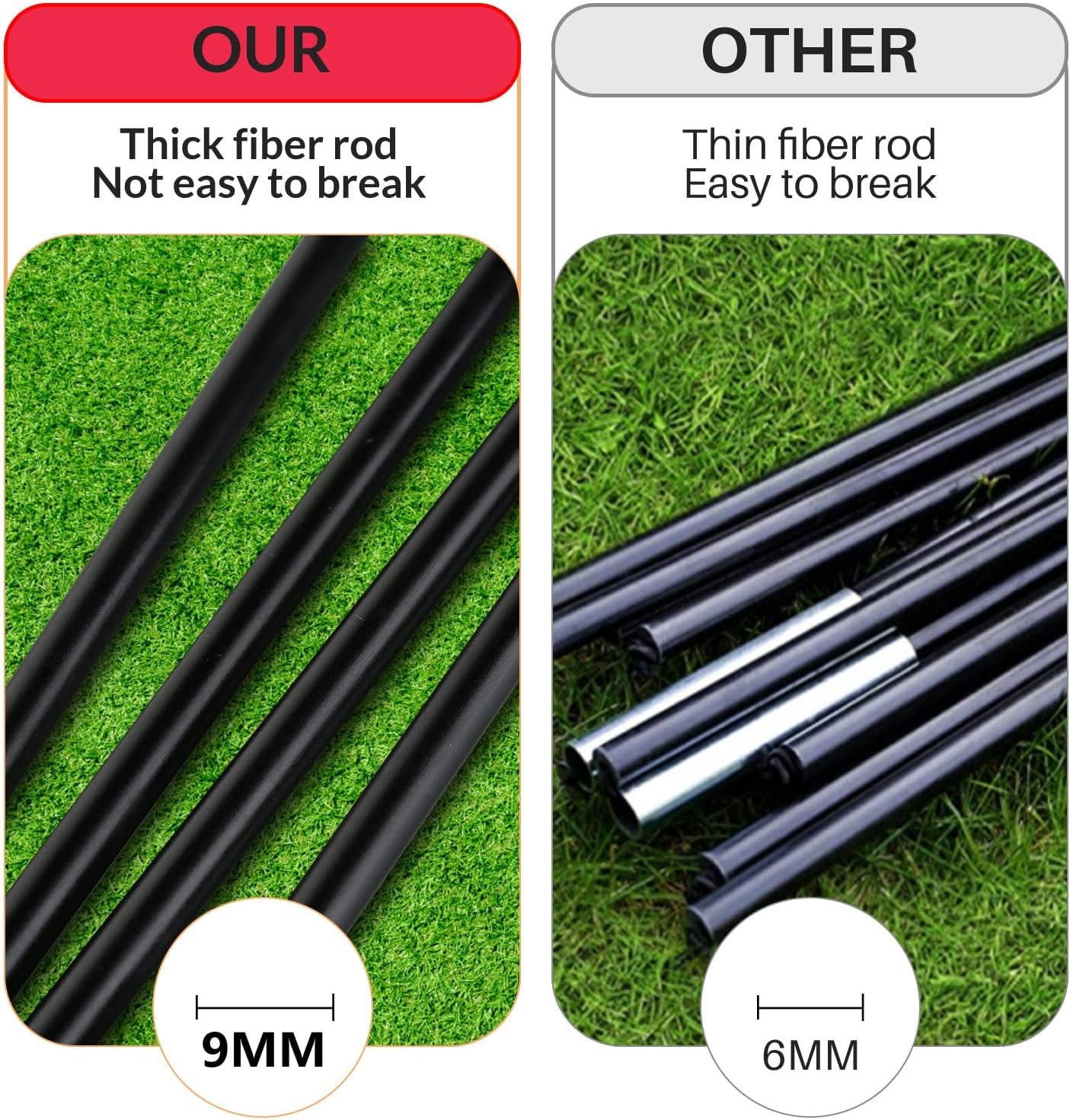 Backyard Soccer Goals - Portable Kids Soccer Net Set of 2-3.6'X2.7' - Pop up Folding Indoor + Outdoor Goals with Carry Bag - Easy Assembly and Compact Storage