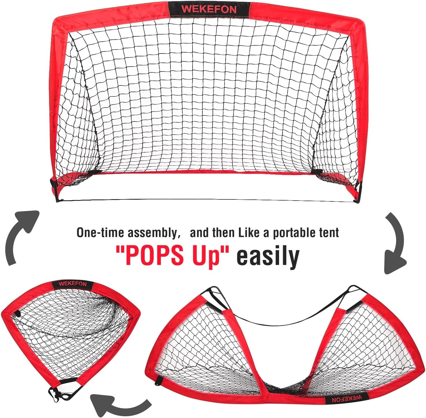 Backyard Soccer Goals - Portable Kids Soccer Net Set of 2-3.6'X2.7' - Pop up Folding Indoor + Outdoor Goals with Carry Bag - Easy Assembly and Compact Storage