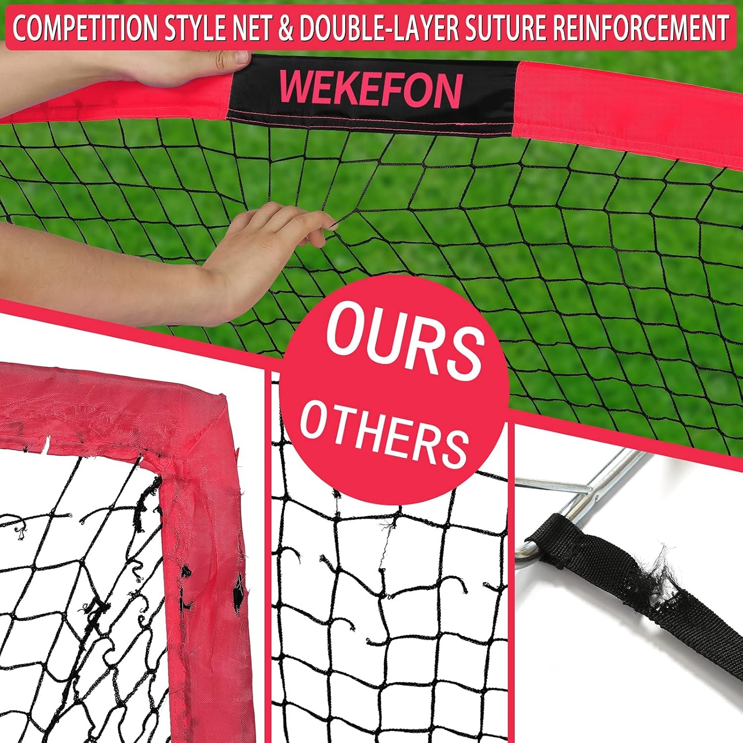 Backyard Soccer Goals - Portable Kids Soccer Net Set of 2-3.6'X2.7' - Pop up Folding Indoor + Outdoor Goals with Carry Bag - Easy Assembly and Compact Storage