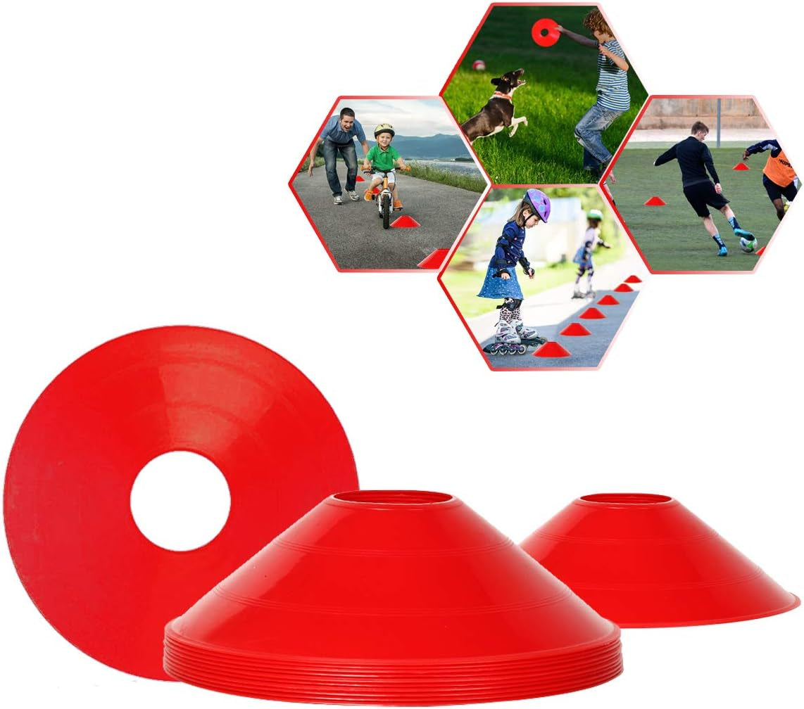 10 Pack Pro Disc Cones Sports Cones,Basketball, Agility Soccer Cones,Football, Kids,Sports,Field Cone Markers,Agility Field Marker Cones