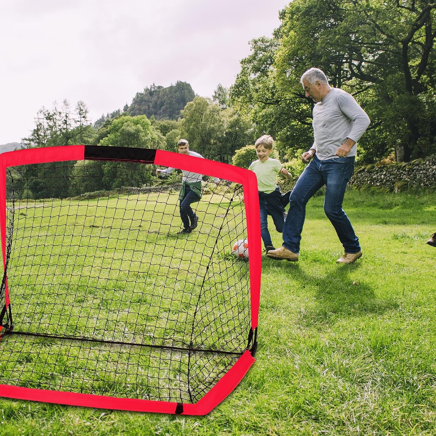 Backyard Soccer Goals - Portable Kids Soccer Net Set of 2-3.6'X2.7' - Pop up Folding Indoor + Outdoor Goals with Carry Bag - Easy Assembly and Compact Storage
